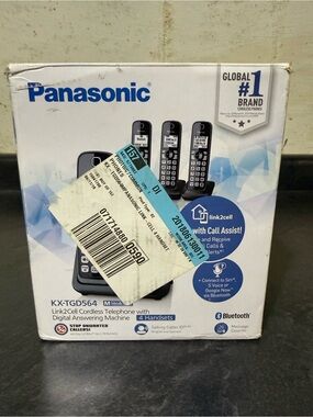 Panasonic KX-TGD564M Single Line DECT 6.0 Cordless Phone 4 Handsets Open Box